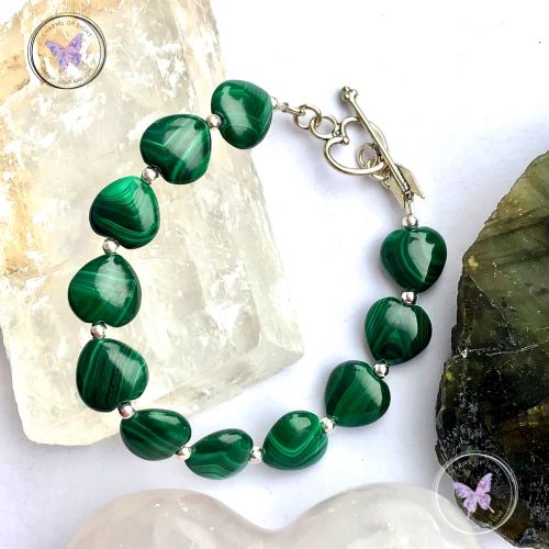 Malachite Hearts Healing Bracelet